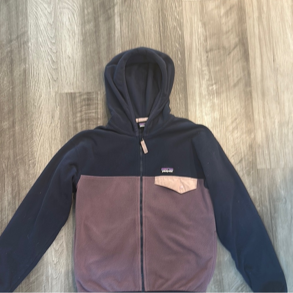 Patagonia Blue and Purple Two-Tone Hooded fleece Jacket